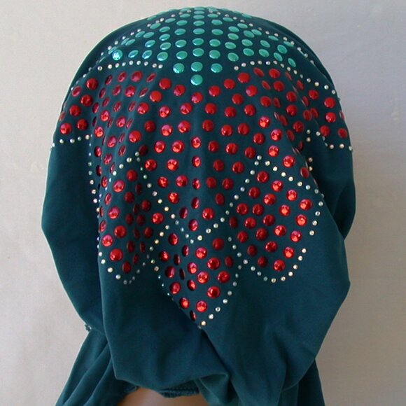 Pickleball Hat Accessories - Women's Teal Slip On Fashion Cap Muslim Hijab Pickleball Hat Summer Caps #7